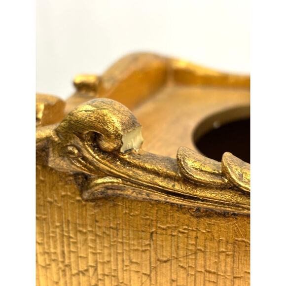 VTG Floral Golden Tissue Box Cover Home Decor Painted Croscill - Picture 6 of 13